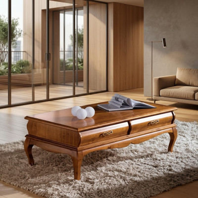 Mesa de centro Estilo clásico Mesa de sala Cajones Diseño de muebles