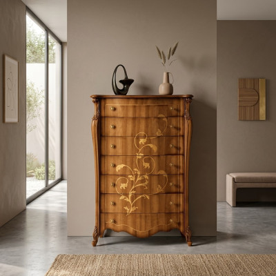 Cómoda de madera de lujo en estilo clásico, nuevos muebles de salón