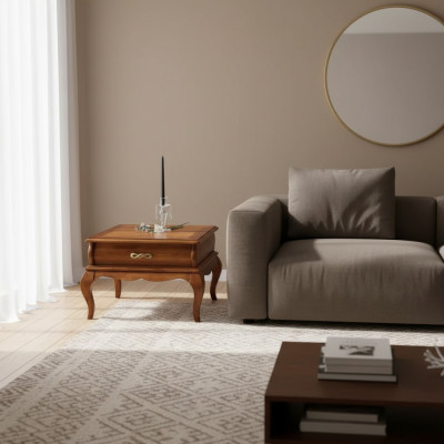 Mesa de centro clásica con cajón para la sala de estar en estilo de muebles de madera diseño nuevo.