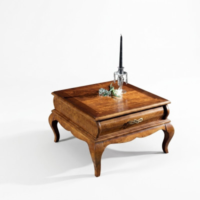 Mesa de centro clásica con cajón para la sala de estar en estilo de muebles de madera diseño nuevo.