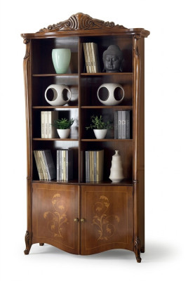 Salón estantería Libros Muebles clásicos marrones Estanterías de madera