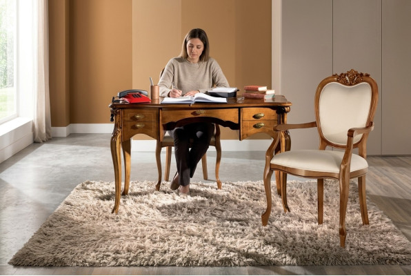 Juego de oficina de alta calidad Escritorio Silla marrón Muebles de oficina Mesa de madera