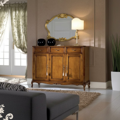 Aparador armario de madera marrón estilo clásico cómoda cómodas sala de estar