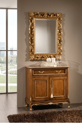Muebles de sala Comedor Aparador Marrón de Madera de Dos Puertas con Cajón