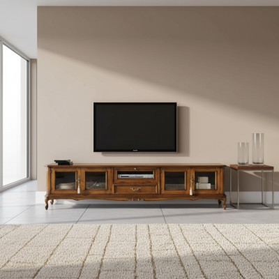 Muebles exclusivos Estilo clásico de madera lujoso soporte de TV Lowboard