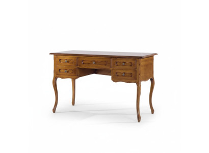 Escritorio de oficina marrón. Muebles de lujo para una oficina en casa. Escritorio de madera clásico.
