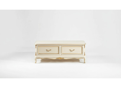 Mesa de centro de lujo blanca design para sala de estar, mesa de madera clásica.