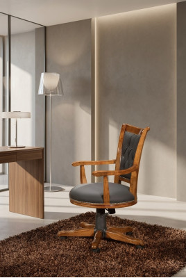 Moderno sillón de oficina, muebles de oficina con estructura de madera de diseño clásico.