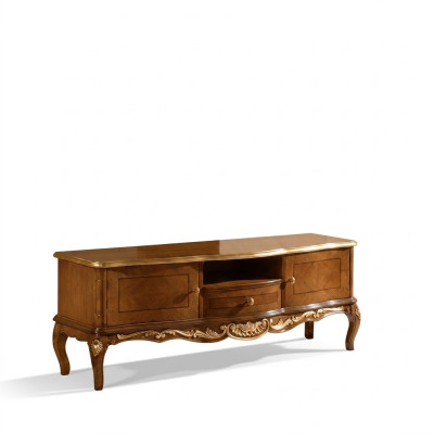 Estante de TV exclusivo de madera, armario clásico, aparador, mueble bajo.