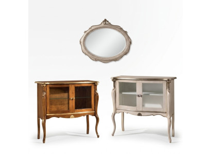 Vitrina de vidrio clásica de lujo Mesa de almacenamiento Muebles de sala de madera