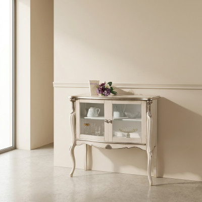 Clásico lujo vitrina sala de estar muebles de madera vitrina diseño muebles