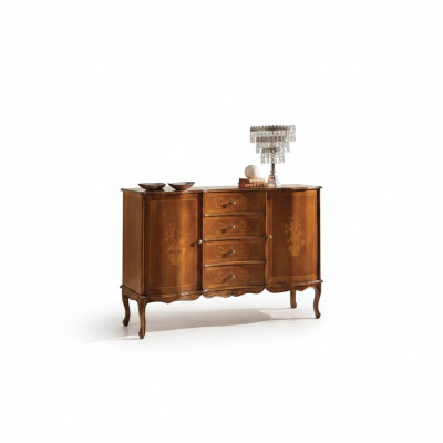 Cómoda con cajones de madera marrón aparador mueble de diseño clásico Cómoda