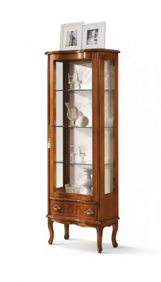 Mueble de madera clásico con vitrina, muebles de madera para sala de estar, diseños de vidrio.
