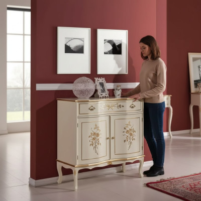 Lámpara de aparador de lujo marrón con cajón mueble de madera armario nuevo