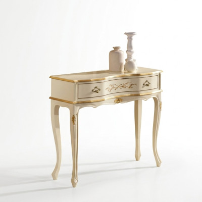 Mesa auxiliar blanca clásica consola de madera diseño de dormitorio