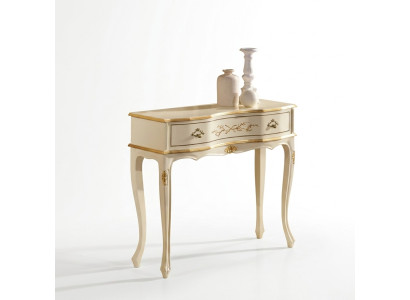 Mesa auxiliar blanca clásica consola de madera diseño de dormitorio