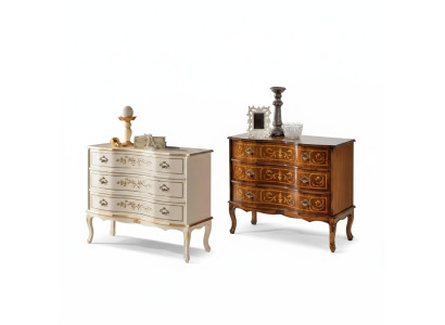 Cómoda clásica con 3 cajones diseño de madera auténtica mueble de sala de estar