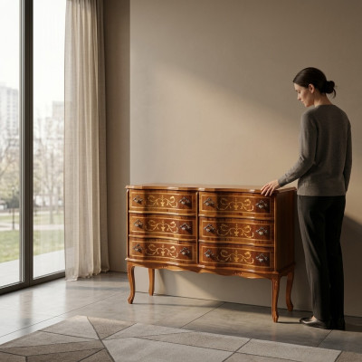 Cómoda de alta calidad muebles clásicos lujo aparador armario de madera estante