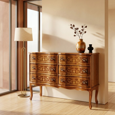 Cómoda de alta calidad muebles clásicos lujo aparador armario de madera estante