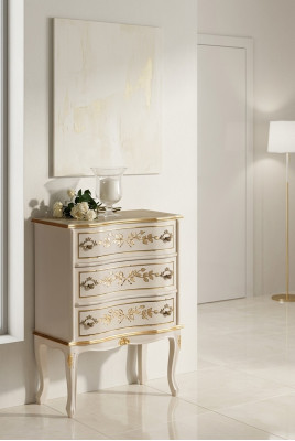 Cómoda blanca clásica, mueble de madera para sala de estar, armario de almacenamiento nuevo.