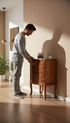 Cómoda clásica pequeña con 3 cajones, diseño de muebles de madera para la sala de estar.