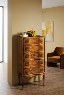 Cómoda alta clásica marrón muebles de almacenamiento diseño salón
