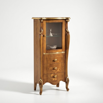 Clásica vitrina marrón para el comedor muebles de lujo aparador cómoda de madera.