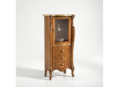 Clásica vitrina marrón para el comedor muebles de lujo aparador cómoda de madera.