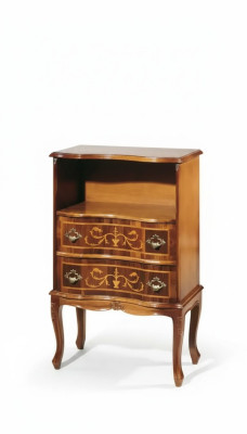 Cómoda clásica marrón con 2 cajones. Mueble de madera de lujo para sala de estar, nuevo.