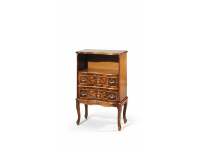 Cómoda clásica marrón con 2 cajones. Mueble de madera de lujo para sala de estar, nuevo.