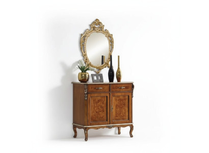 Mueble de salón clásico de lujo de alta calidad de madera color marrón.