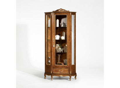 Vitrina de alta calidad de madera marrón de lujo muebles clásicos.