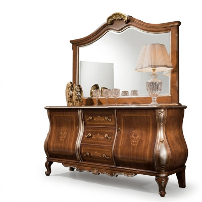 Alta calidad lujoso clásico aparador de salón de madera marrón 200x53x100