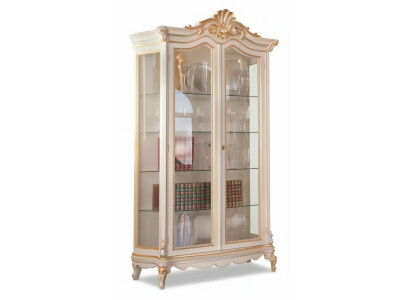 Calidad clásica vitrina blanca muebles de lujo nuevo en la sala de estar estante