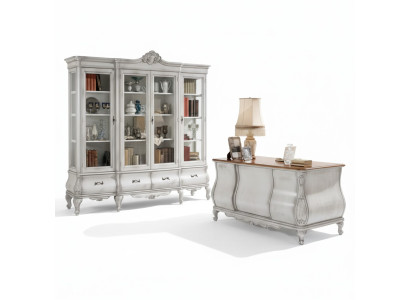 Muebles de oficina blancos escritorio estantería de libros mesa de lujo estante equipamiento