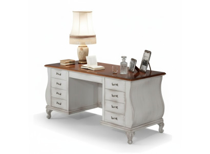 Escritorio blanco clásico, muebles de oficina de mesa de escritorio 180x80