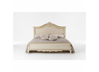 Cama doble de madera diseño de lujo muebles de dormitorio Clásico Beige