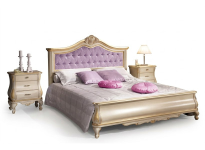 Diseño de cama Cama doble Chesterfield de lujo para dormitorio Muebles de madera Cama