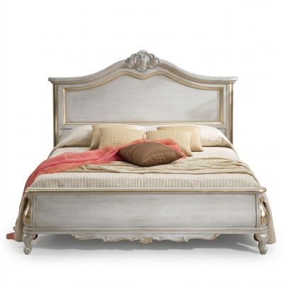 Lujo acolchado blanco marco de cama doble de madera diseño de cama de lujo