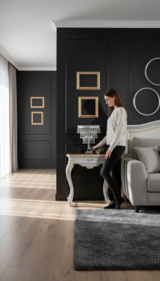 Mesita de noche Lujosos muebles de dormitorio blancos diseño exclusivo