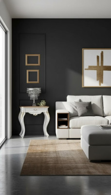 Mesita de noche Lujosos muebles de dormitorio blancos diseño exclusivo