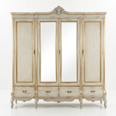 Armario de lujo blanco de madera maciza muebles de dormitorio armarios armario