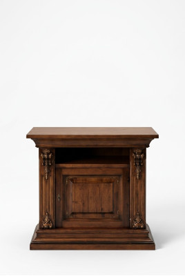 Mueble de TV clásico de madera. Aparador de TV para la sala de estar, cómoda RTV.