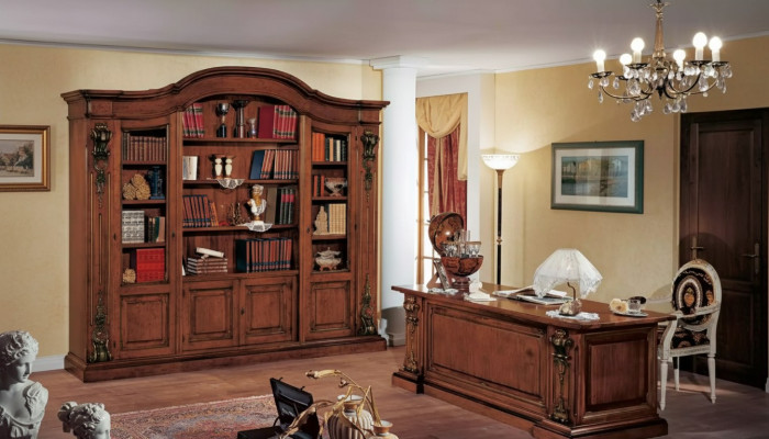 Clásica estantería café para libros, muebles de oficina, estantes, diseño, armario.