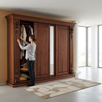 Dormitorio Armario Muebles Lujo Madera maciza Armarios Diseño Nuevo.