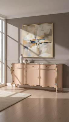 Sideboard cómoda de lujo beige armarios de madera armario 200x57x100