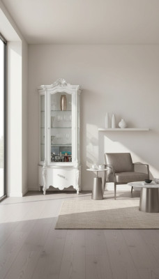 Mueble de diseño de lujo de madera blanca italiana.