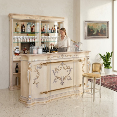 Barra clásica Bar de lujo Armario bar Diseño muebles Madera maciza Vitrina Bar
