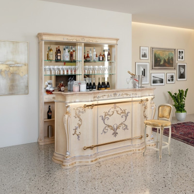 Barra clásica Bar de lujo Armario bar Diseño muebles Madera maciza Vitrina Bar