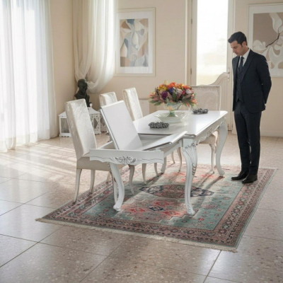 Mesas de comedor italianas Mesas de madera de lujo Muebles Mesa de comedor clásica Mesa